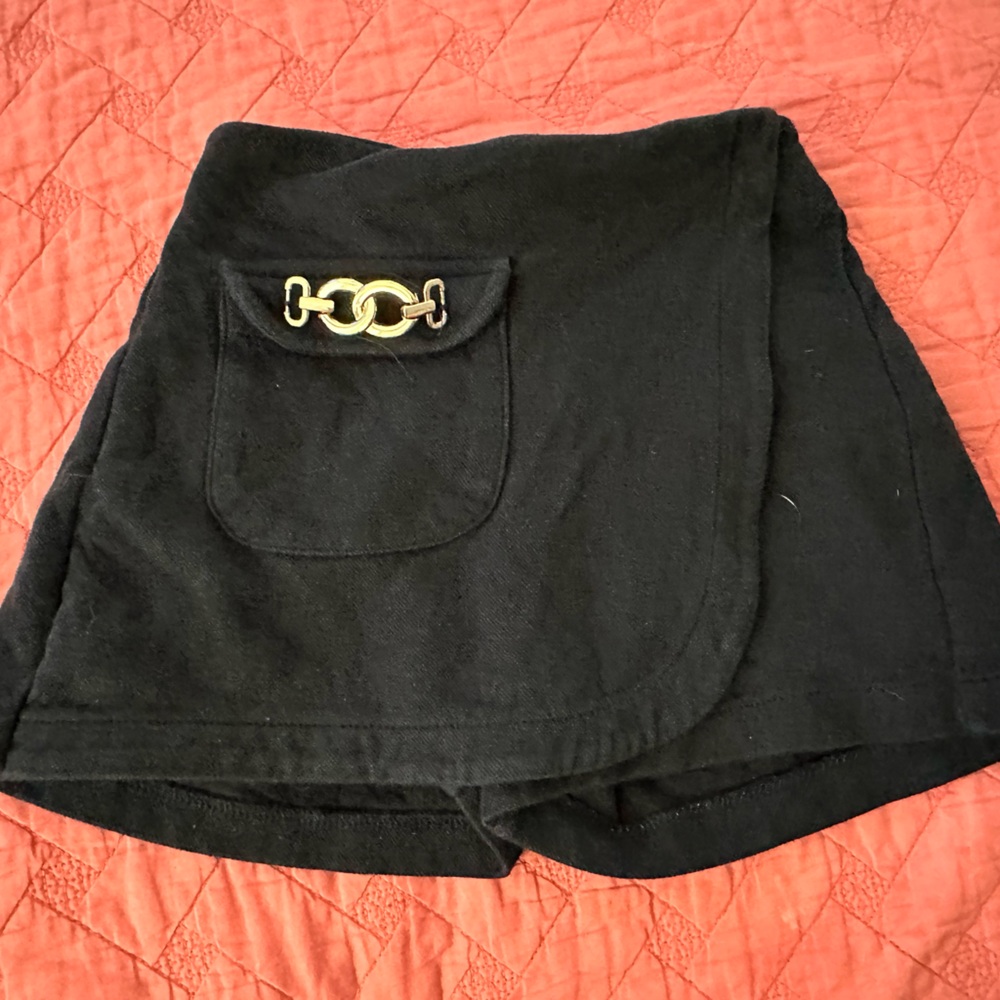 Zara Black Skort with Gold Accent